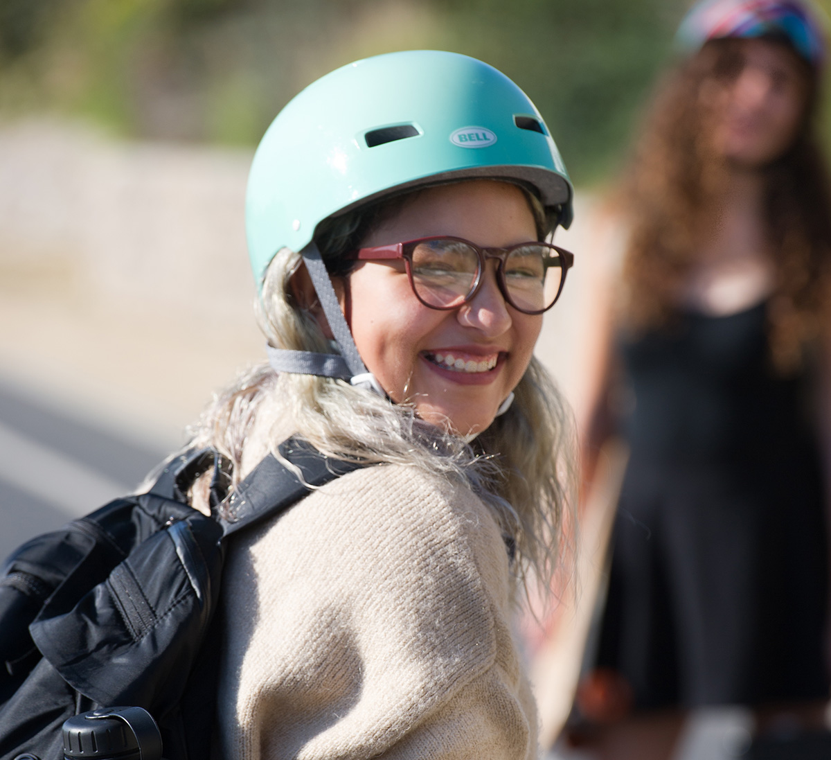 girl in helmet