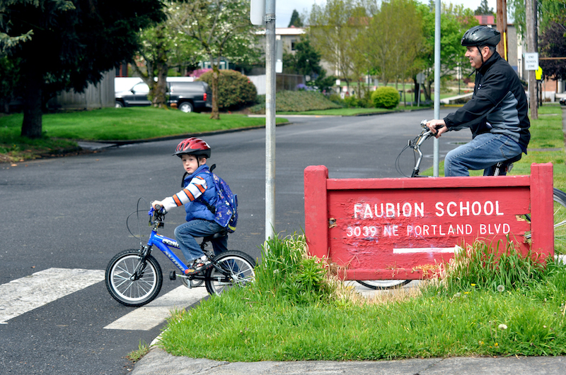 bicycling to school
